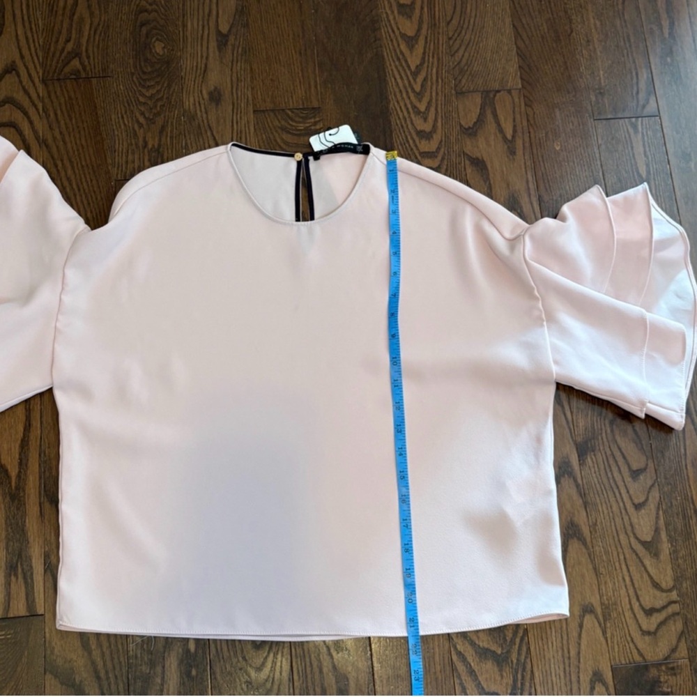 NWT Zara Blouse Size Small Pink Ruffles $199 Retail Barbie Pretty Girlie Office - Picture 10 of 10